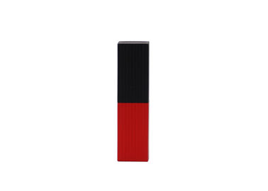 Kwadratowe tubki z balsamem do ust Żebrowana aluminiowa tuba z magnesem w kolorze czarnym i czerwonym