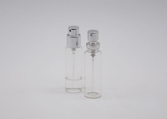 10CC Wykwintna mini szklana butelka do testowania perfum ze srebrną aluminiową pompką natryskową