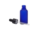 Kosmetyczna szklana butelka olejku z zakraplaczem Matowy niebieski 100 ml z plastikowym zakraplaczem