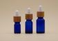 Darmowe próbki szklanych butelek z olejem w kolorze niebieskim z Bamboo Dropper