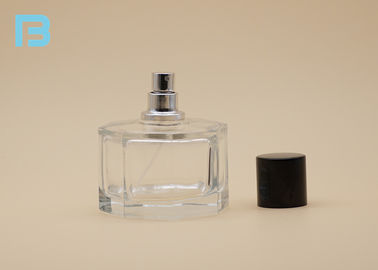 Kosmetyczna butelka w sprayu z czarną nakładką, 50ml Sześciokątna butelka perfum w ciężkiej ścianie