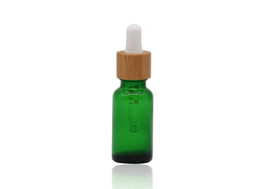 Zielony olej 18 mm kosmetyczne szklane butelki z kroplomierzem z bambusową pipetą z kroplomierzem