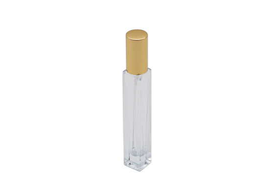 Kwadratowa butelka testera perfum Kolonia ze złotą aluminiową pompką natryskową