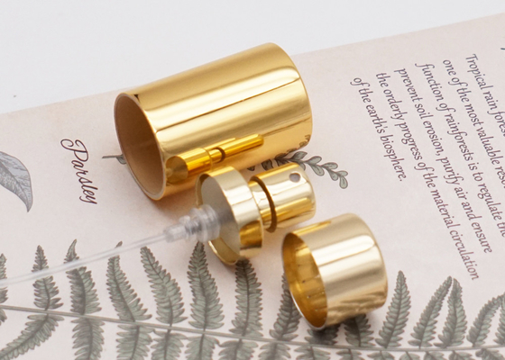 Aluminiowy rozpylacz perfum w sprayu Shiny Gold Non Spill z kołnierzem Fea15 Mist