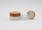 Frosted Clear Cream Cosmetic Jar Pojemnik 100g Pusty Z Bambusową Pokrywką