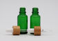 Zielony olej 18 mm kosmetyczne szklane butelki z kroplomierzem z bambusową pipetą z kroplomierzem