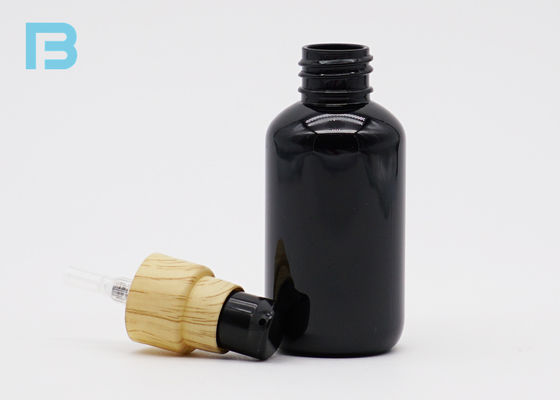 Solid Black 30 ml Plastikowe butelki z rozpylaczem wielokrotnego użytku Butelki plastikowe PET Okrągłe ramię